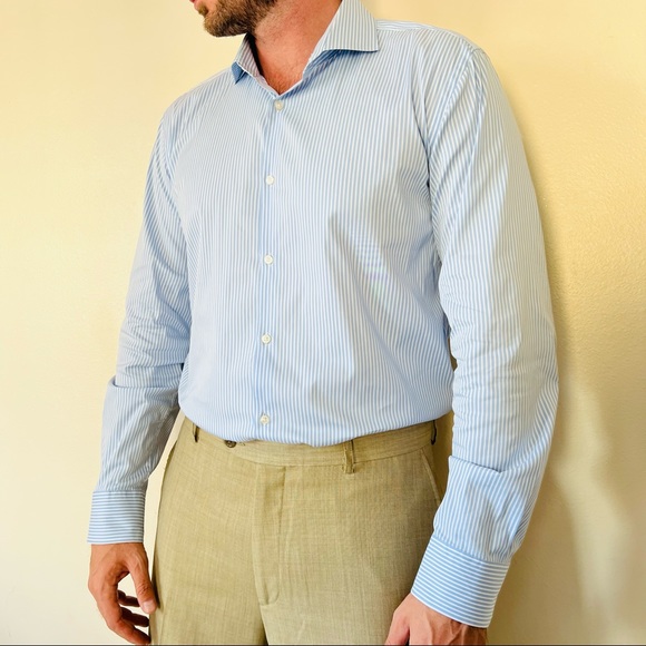 Hugo Boss button down shirt striped long sleeve slim fit - Picture 4 of 8